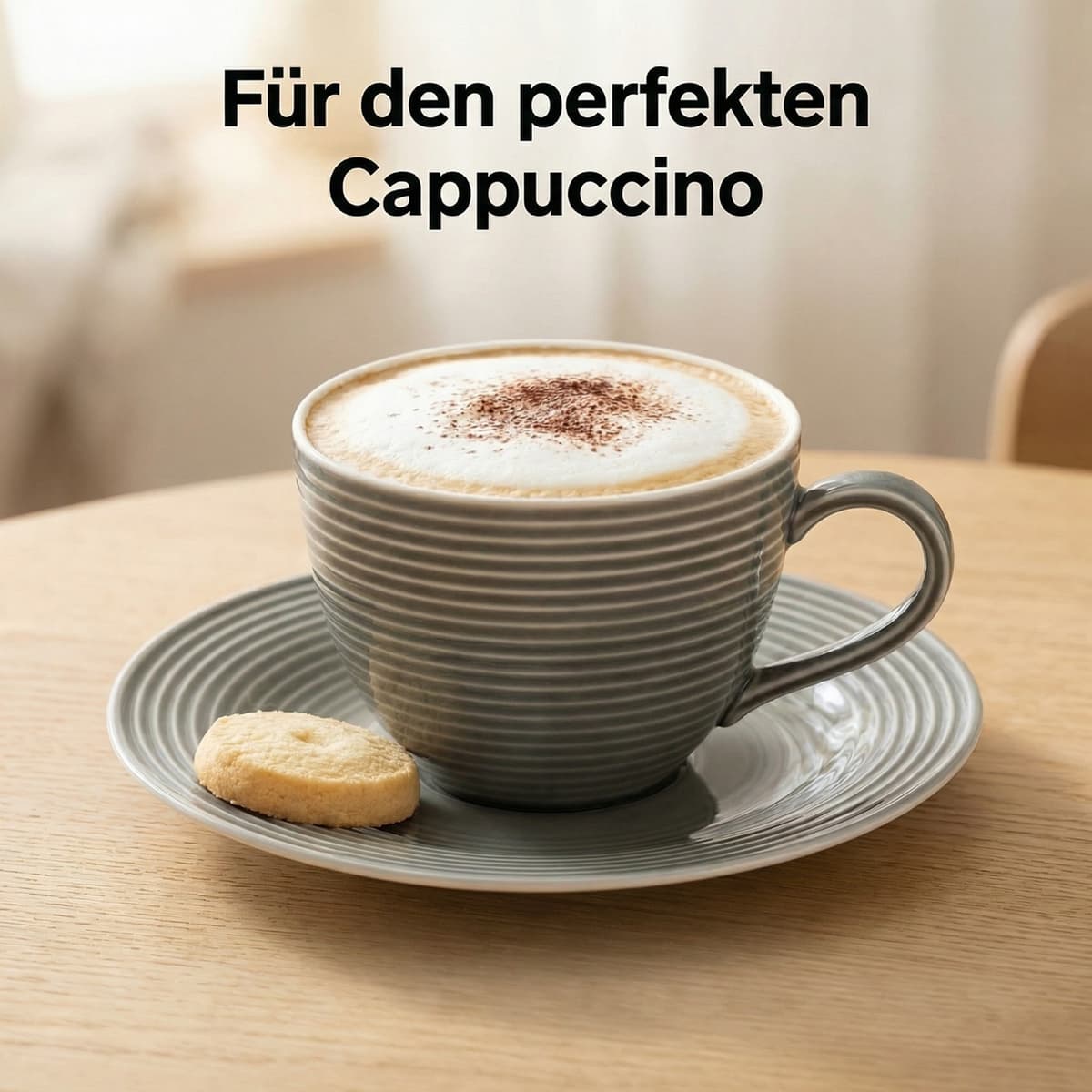 KI-optimiertes Amazon Lifestyle-Bild: Cappuccino-Tasse